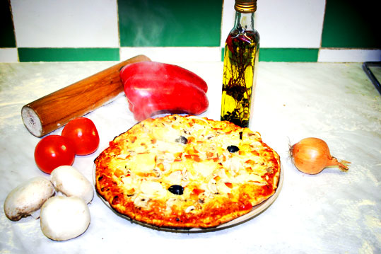 Voila une pizza encore fumante